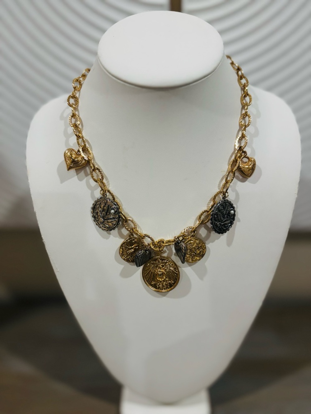 Gold Coin Charm Necklace - Women's Jewelry
